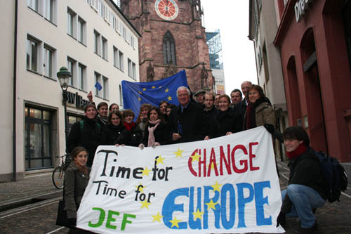 Junge Europäische Föderalisten mit Karl von Wogau